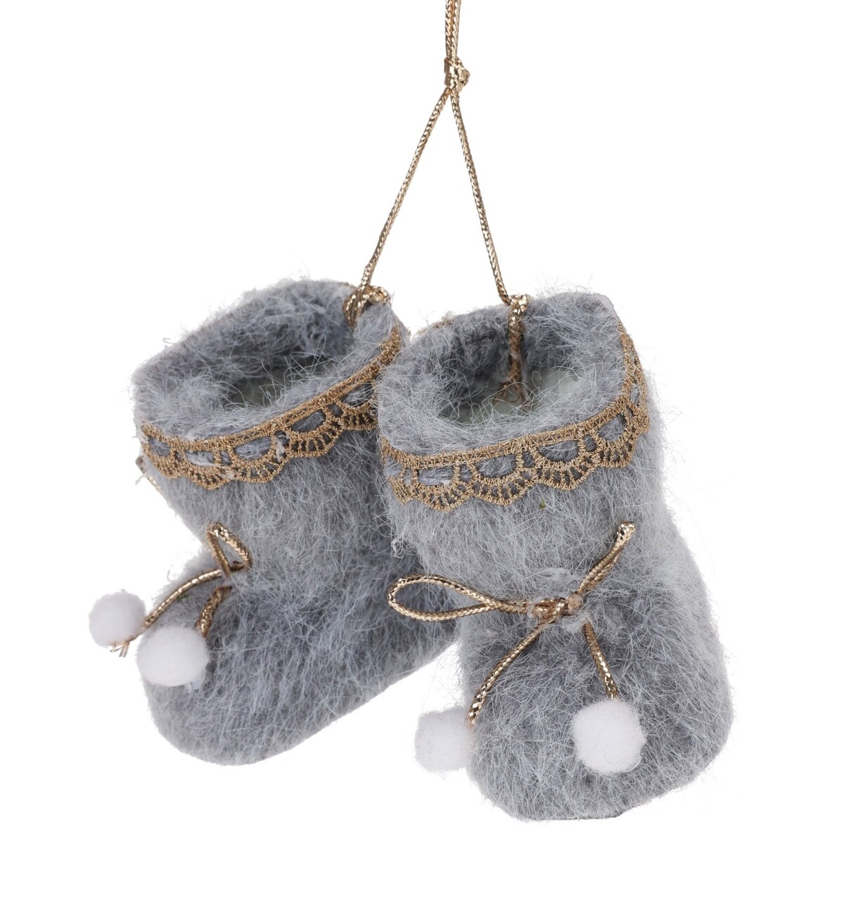 Decoratiune pentru brad Shoe Hanging v2, Excellent Houseware, 7.5x5x7 cm, poliester, gri - imagine 3